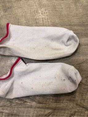 Well worn women’s gym socks